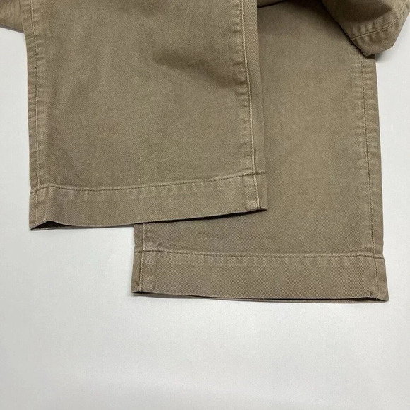 American Eagle Barrel Jeans Womens 12 Taupe Wide Leg Cropped Organic Cotton - Picture 7 of 16